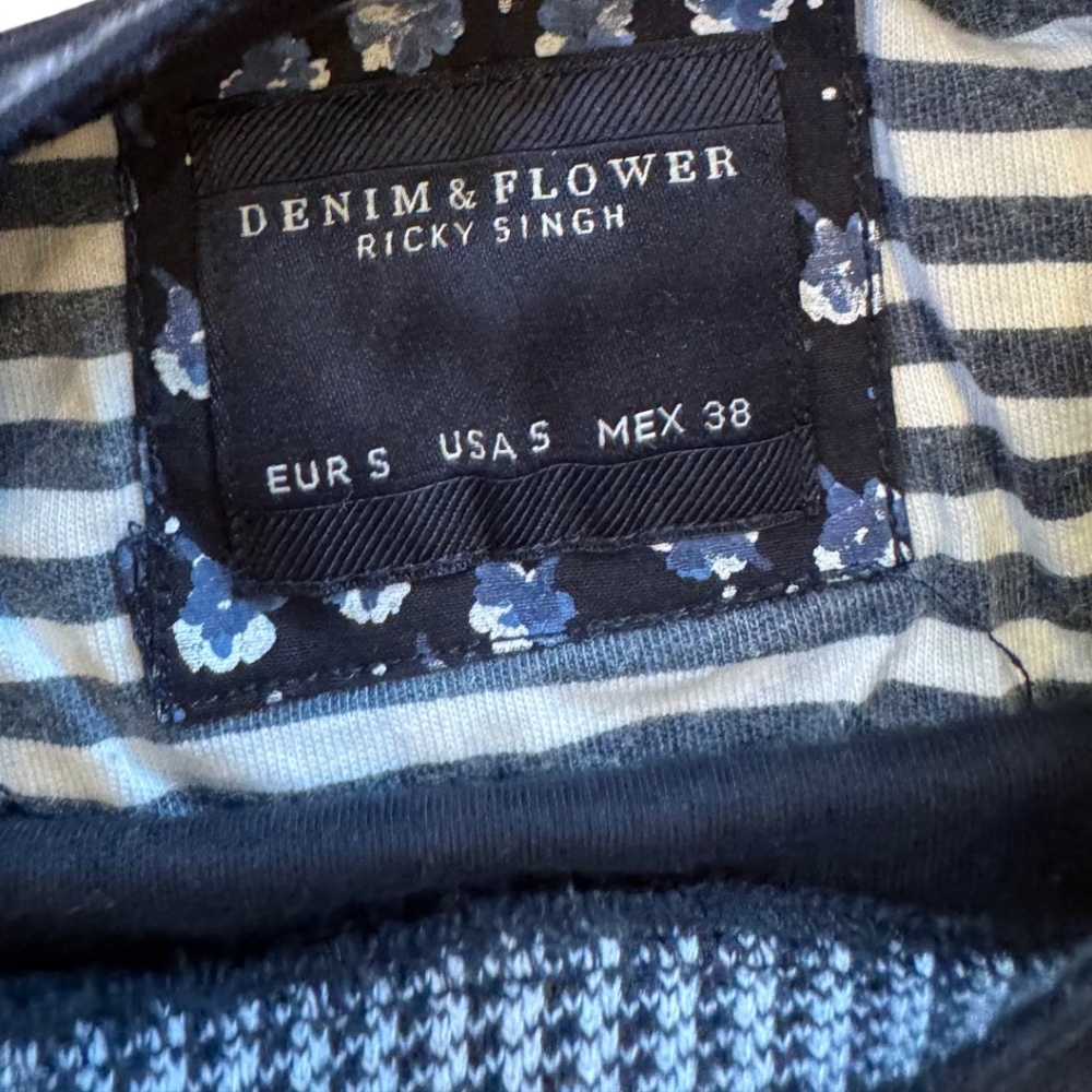 2 Denim & Flower Ricky Singh Tees Size S – Navy Blue - Picture 2 of 7